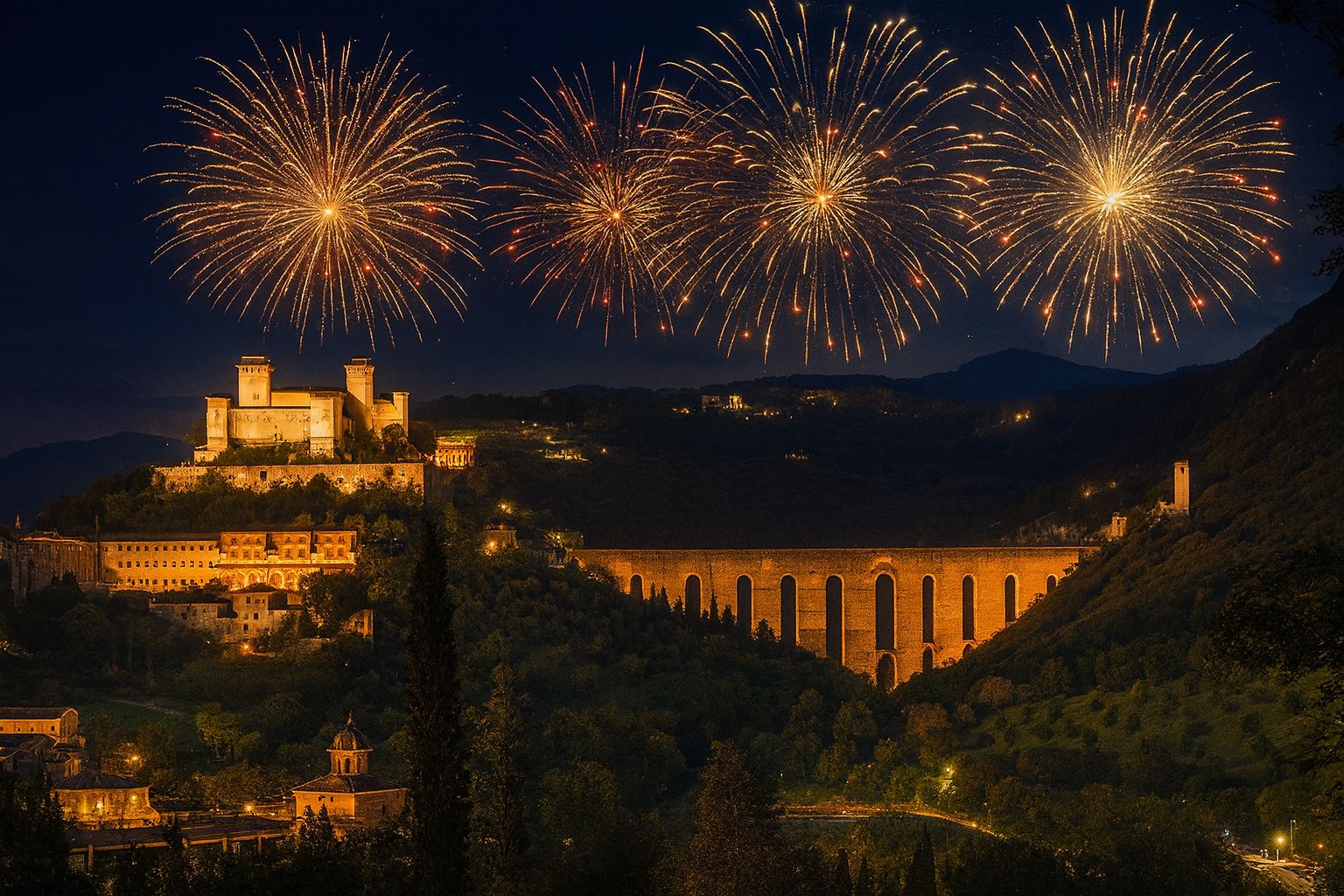 Capodanno a Spoleto umbria i fuochi